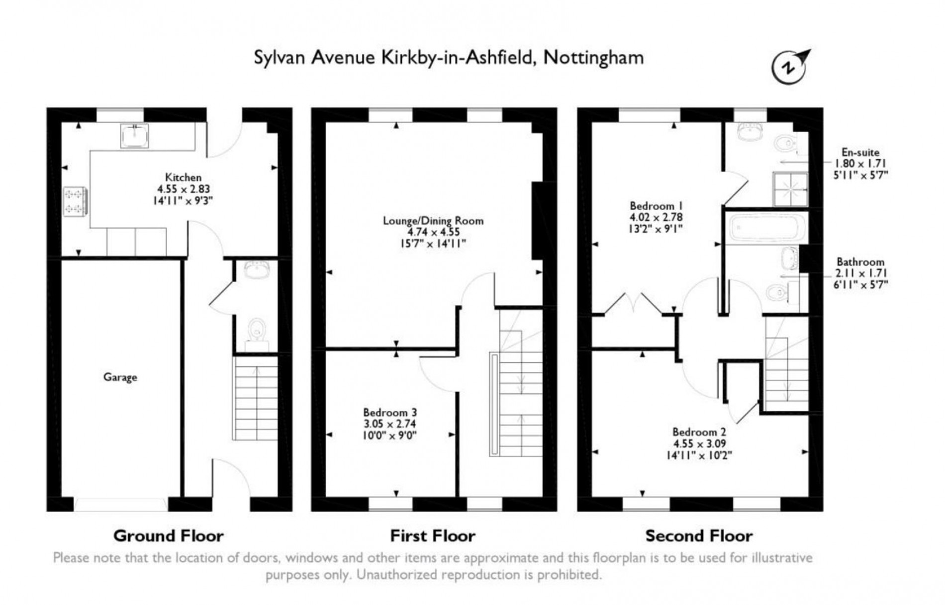 Floorplan for Sylvan Avenue, Kirkby-In-Ashfield, Nottingham