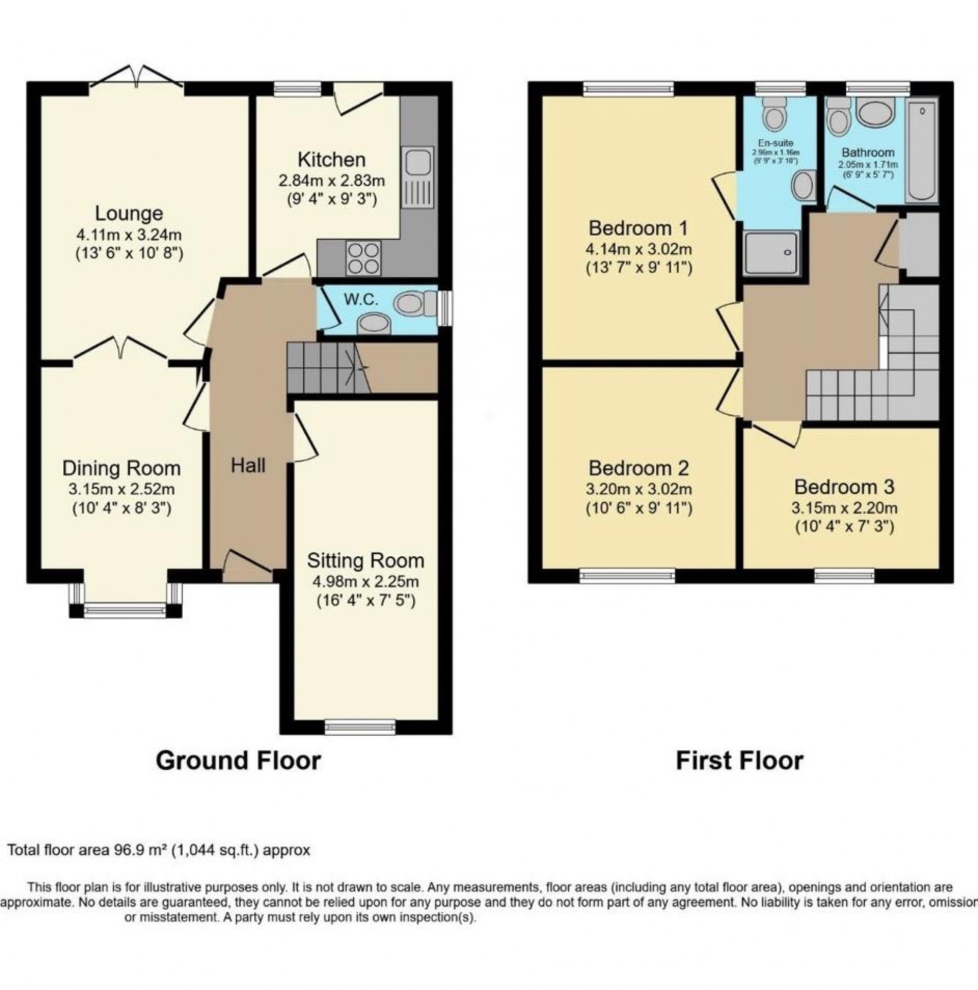 Floorplan for Amethyst Close, Rainworth, Mansfield