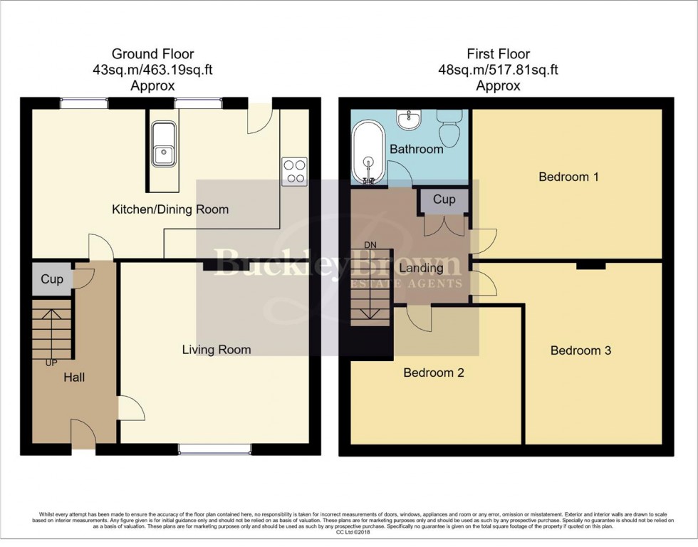 Floorplan for Moorfield Avenue, Bolsover, Chesterfield