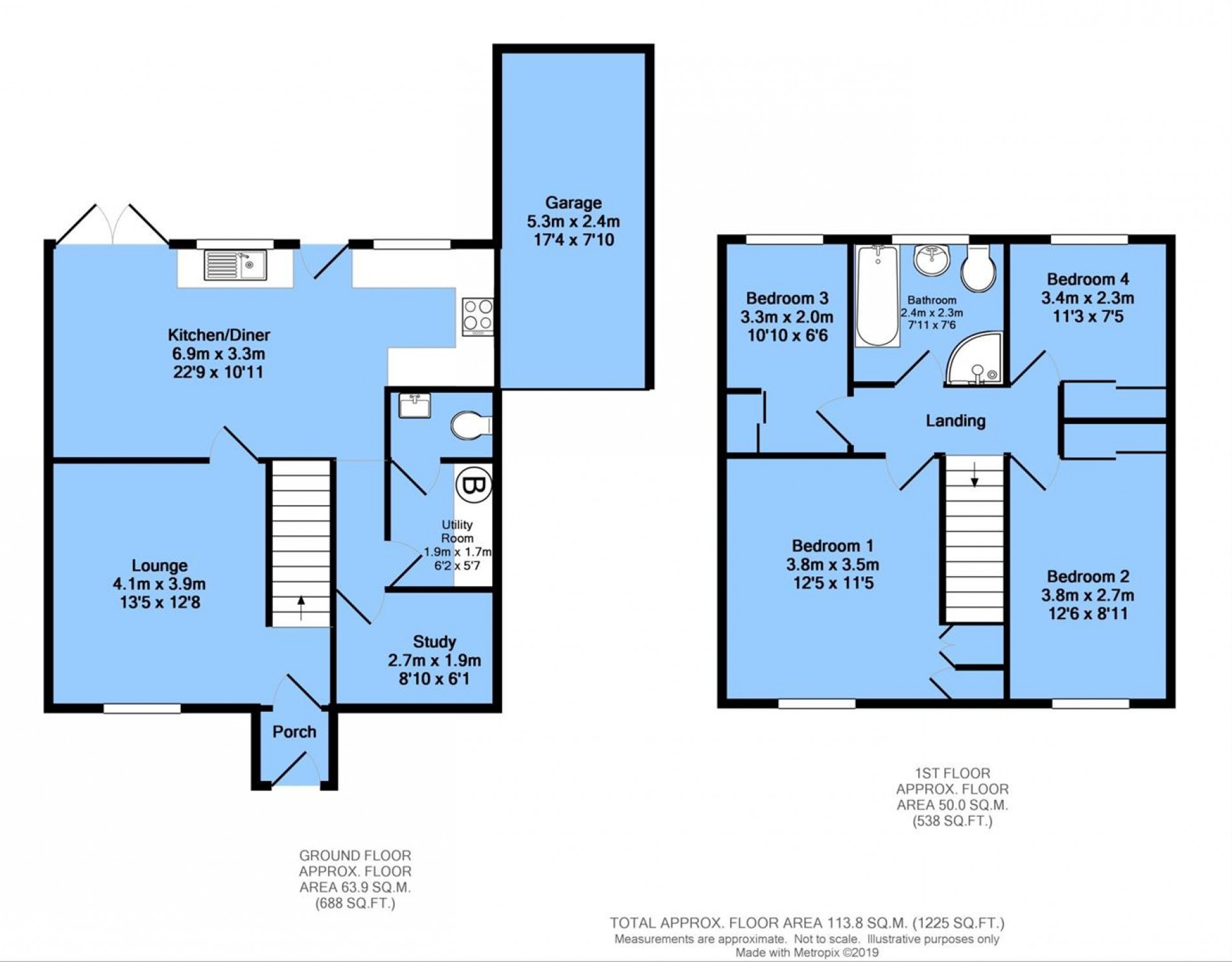 Floorplan for Netherthorpe, Staveley, Chesterfield