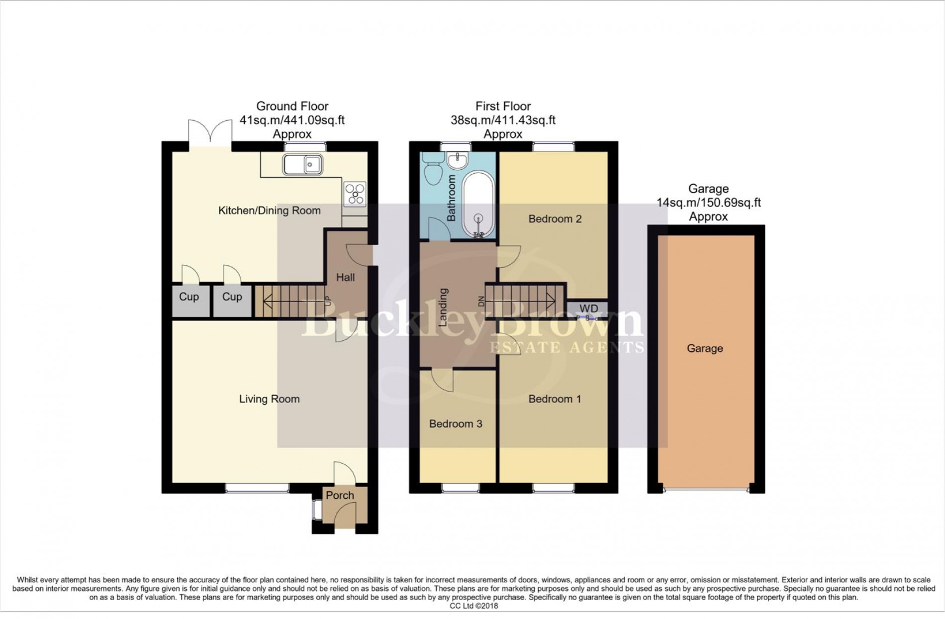 Floorplan for Churchfield Drive, Rainworth, Mansfield