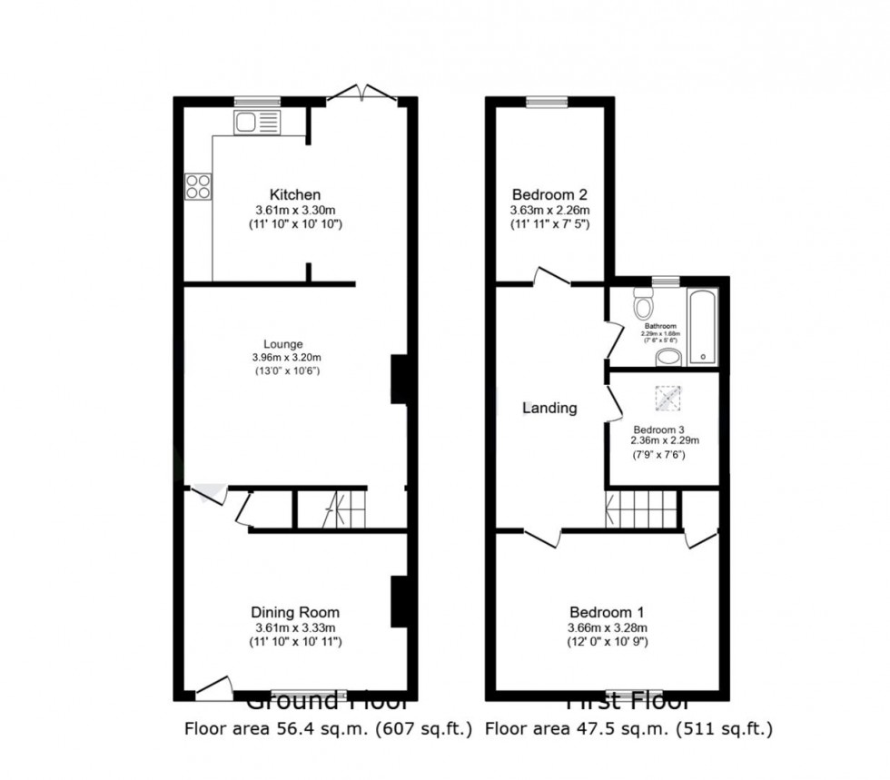 Floorplan for George Street, Pinxton, Nottingham