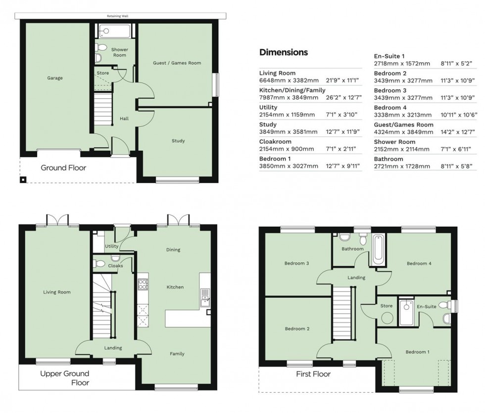 Floorplan for The Aspen, Plot 16, High Oakham Ridge, Mansfield
