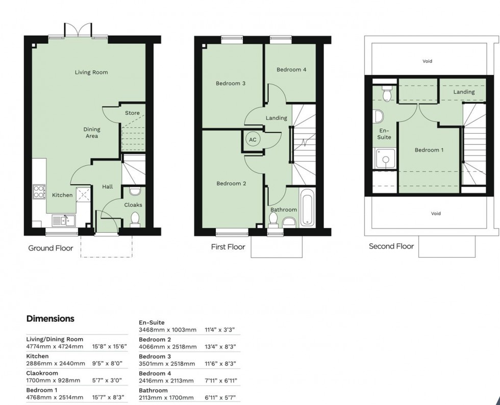Floorplan for The Bracken, Plot 45, High Oakham Ridge, Mansfield
