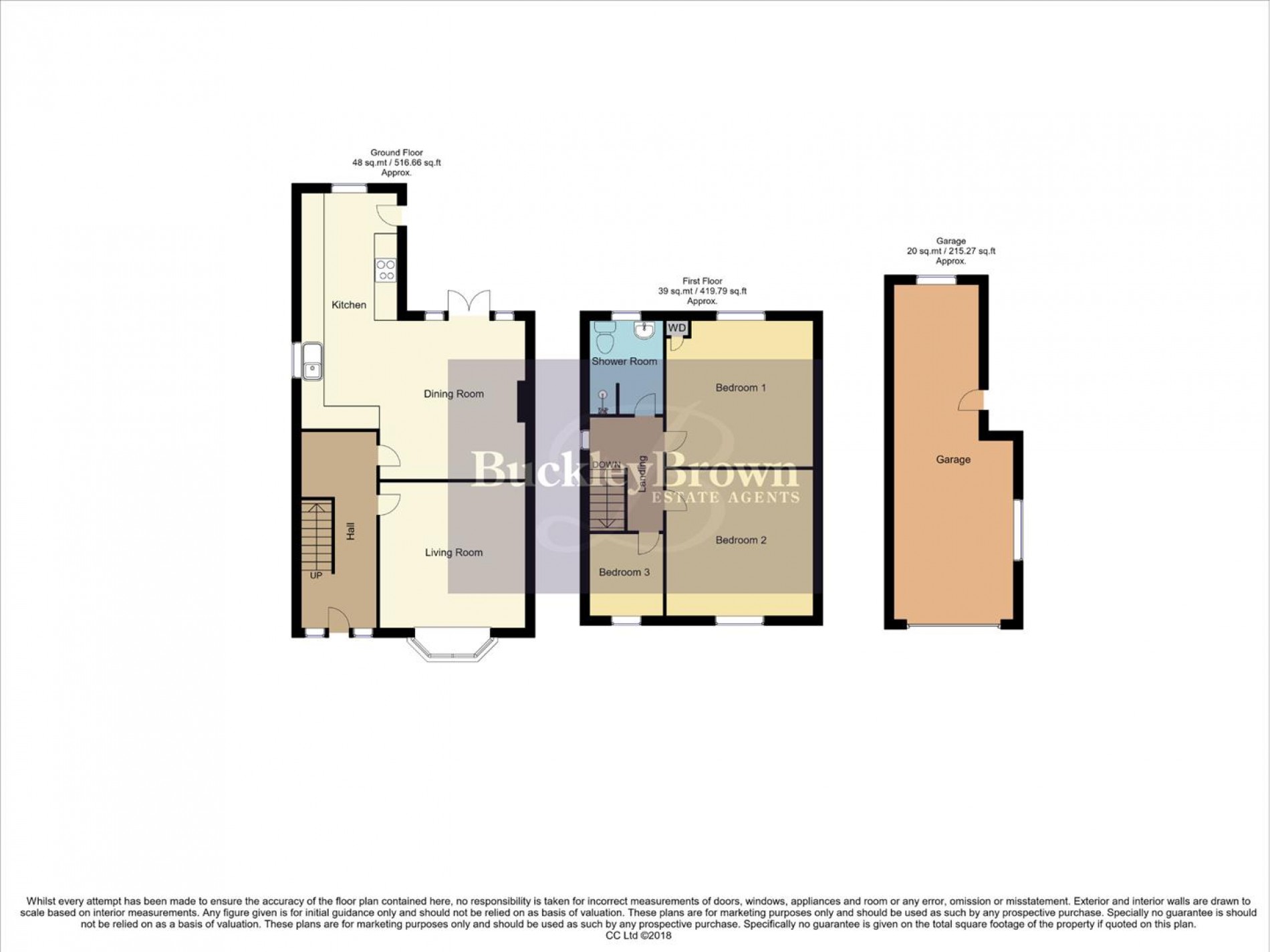 Floorplan for Marshall Avenue, Kirkby-In-Ashfield, Nottingham