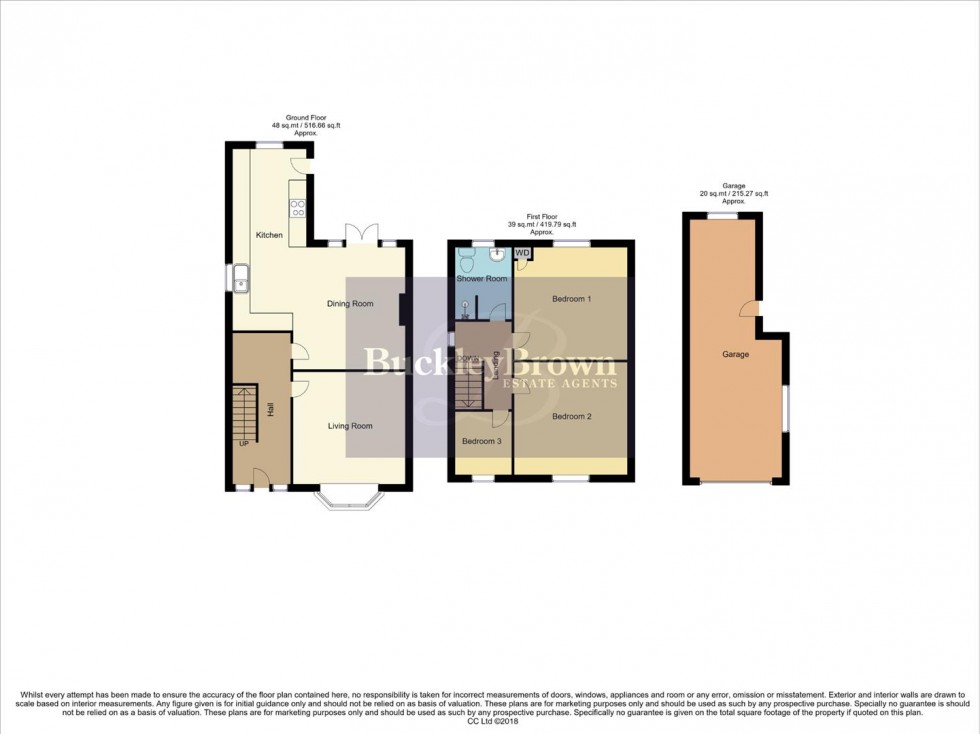 Floorplan for Marshall Avenue, Kirkby-In-Ashfield, Nottingham